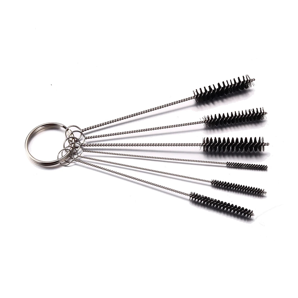 2022 Customization Cylindric Eco Friendly Stainless Steel Sisal Hog Bristle Long Straw Cleaning Brush