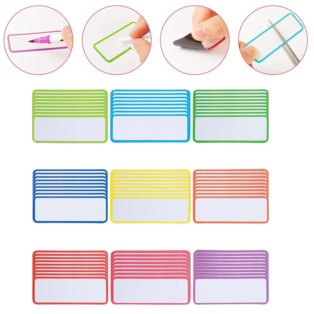 Magnetic Dry Erase Labels Reusable Strips for Classroom Home Office Garage Rridger Blank Writable Erasable Cards Name Tags