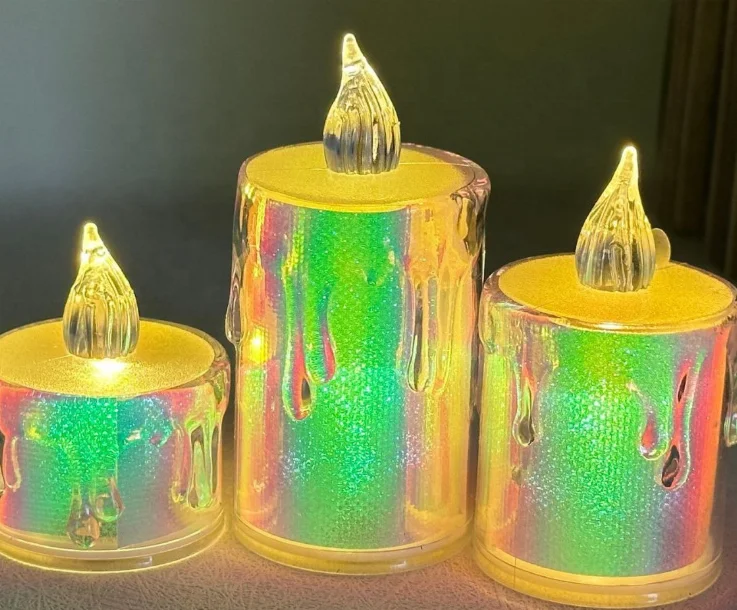 Mini Simulation Electronic Candle Luminous Transparent PVC Flameless Candle For Wedding Romantic Decoration LED Candle Light