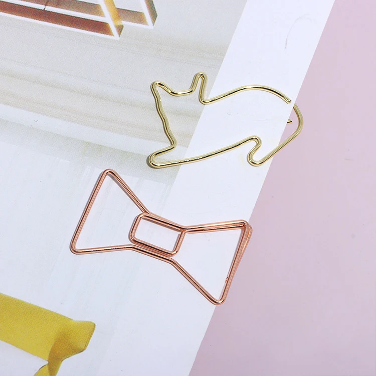 Promotion metal bookmarks special-shaped paper clips Multiple cartoon shape paper clips