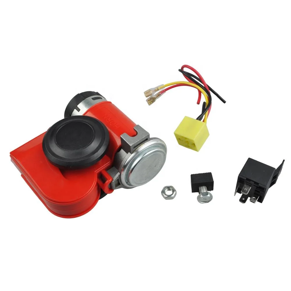 12 В супер громкий автомобиль мотоцикл грузовик рожки Грузовик Лодка компактный двухцветный электрический насос воздушный громкий сигнал для мотоцикла