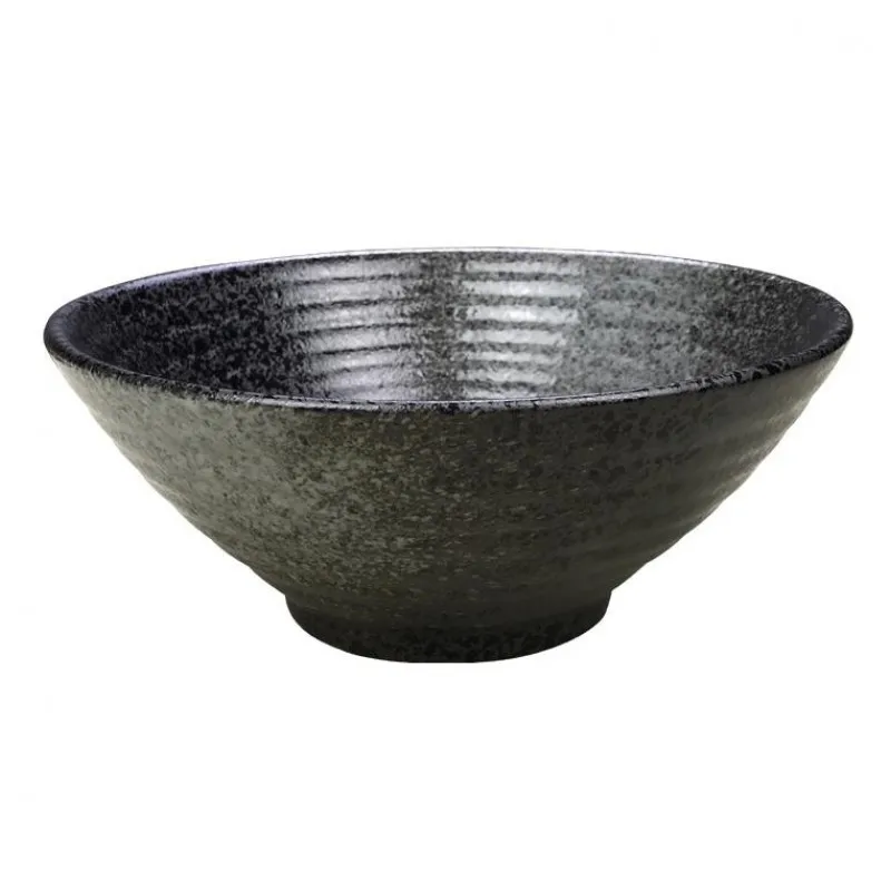 
Matte salad bowl Splashing ink splash retro design black ceramic bowl lamian noodle bowl for restaurant use 8inch 