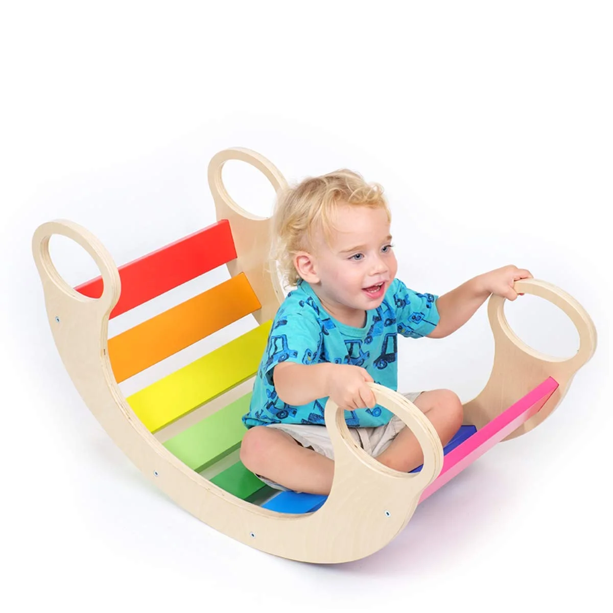Hot Sell Indoor Baby Wooden Sofa Rocking Bed Furniture Indoor Kids Rocker Sleep Wood Bouncer Board Rocking Chair
