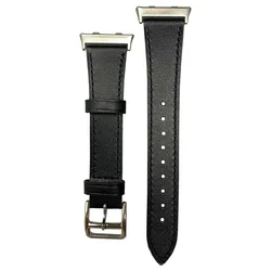 Qiman Genuine Leather Watch Strap For Oppo Smart Watch Black Connector Bracelet Replacement Watch Band Wristband Accessories