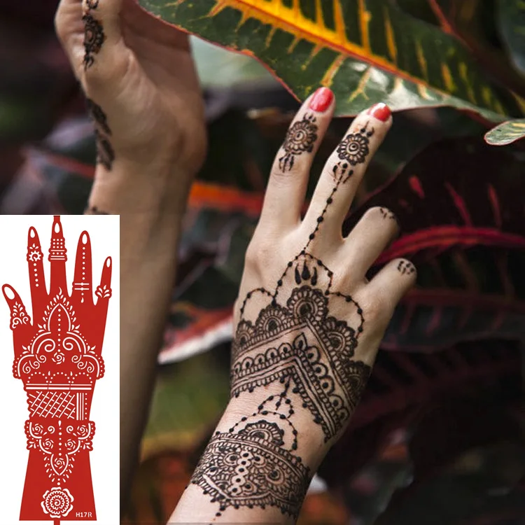 Moonlight Manufacture Best Selling Custom Design Red Reusable Henna Tattoo Stencil