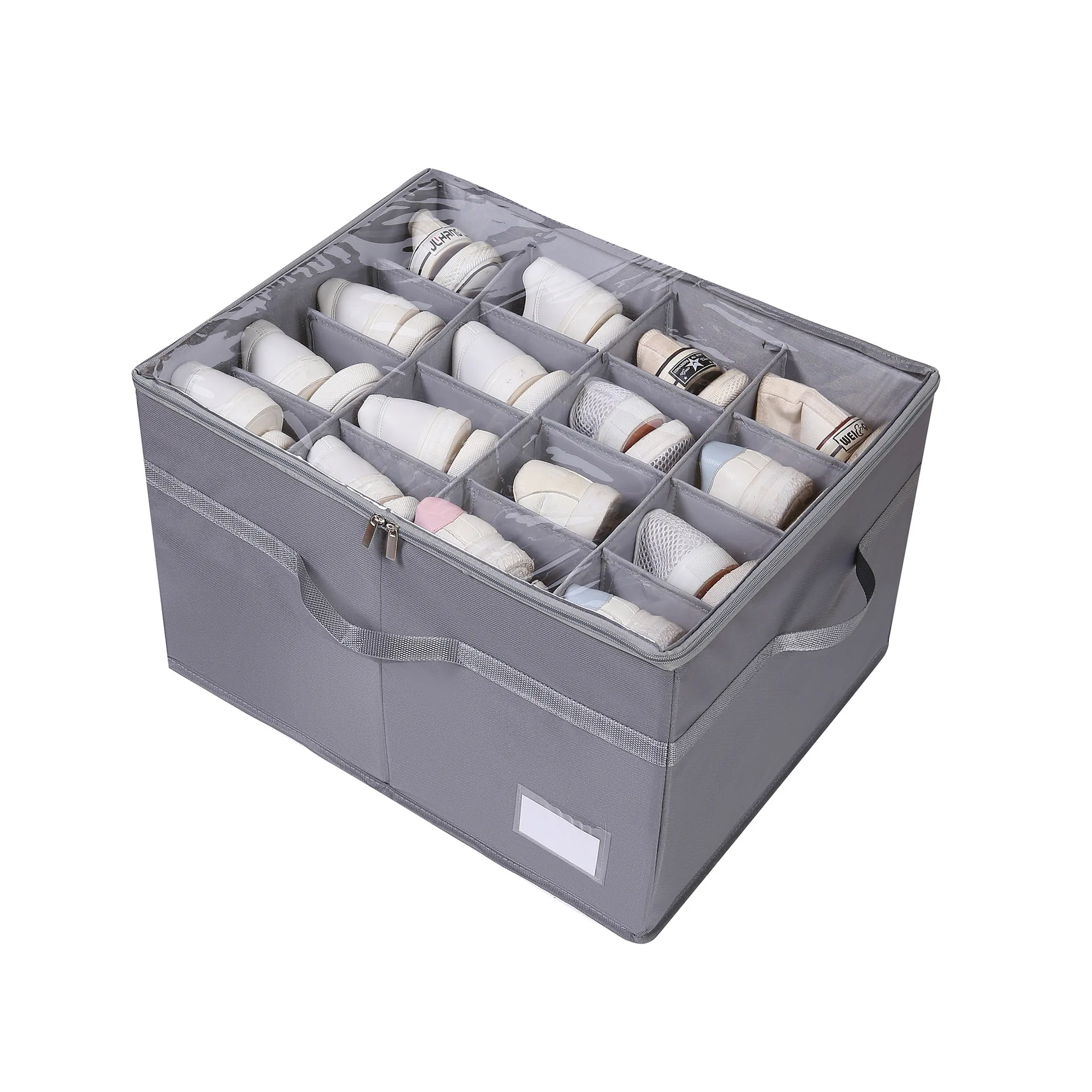 Royaumann Premium Collapsible Durable Shoe Storage Box & Organization 16 Pairs Shoes Organizer for Under bed Closet