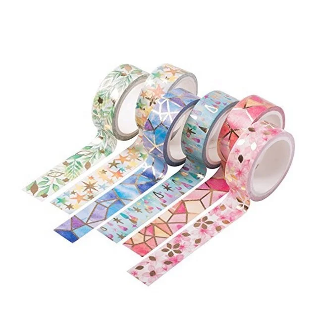 Hot Sale Gold foil Colorful Japanese Masking washi Tape For Scrapbook