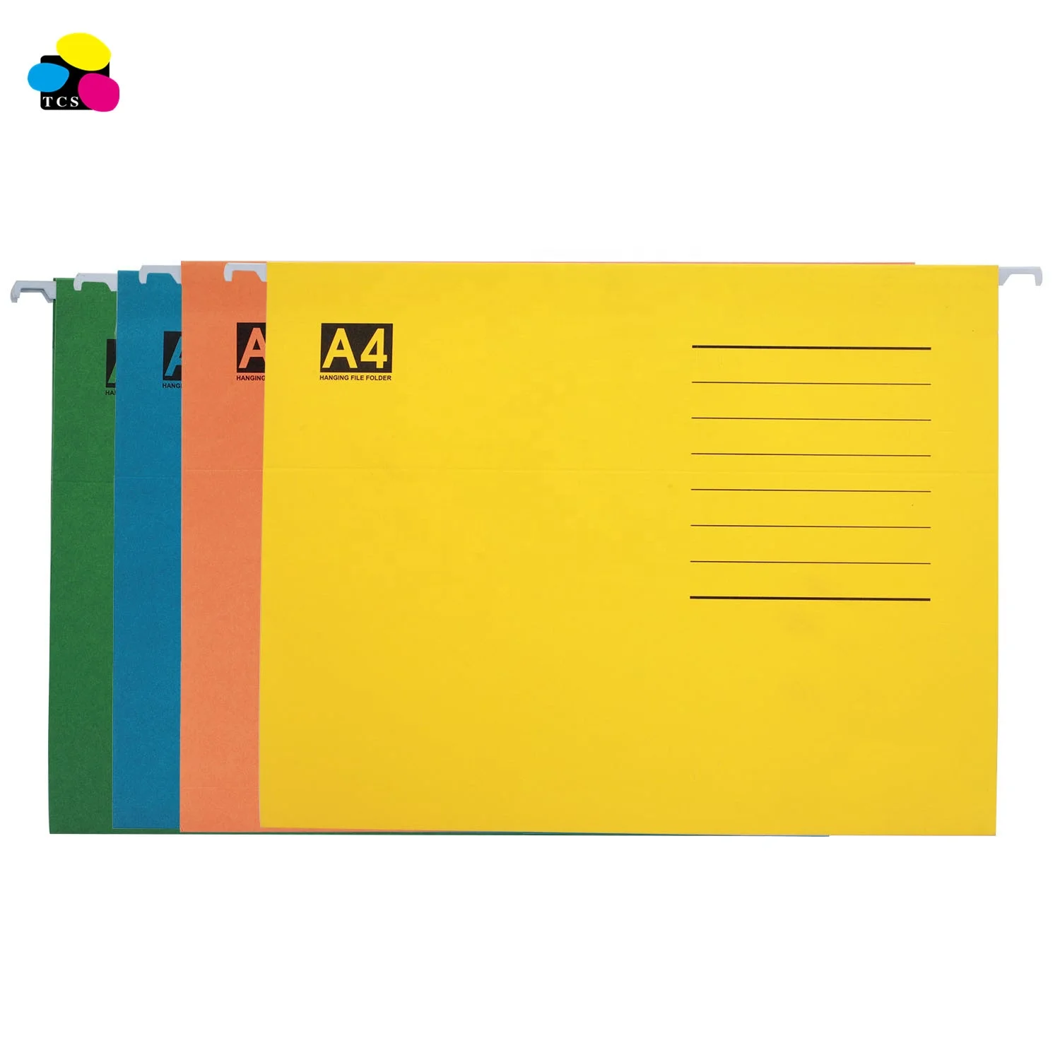
china stationery 25pcs/box 7 assorted color 5 tabs A4 size suspension hanging file folders 