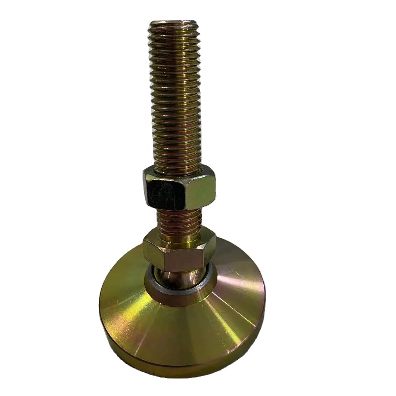 Base 50mm Heavy Duty Machine Adjustable Swivel Gold M12x75mm Leveling Feet