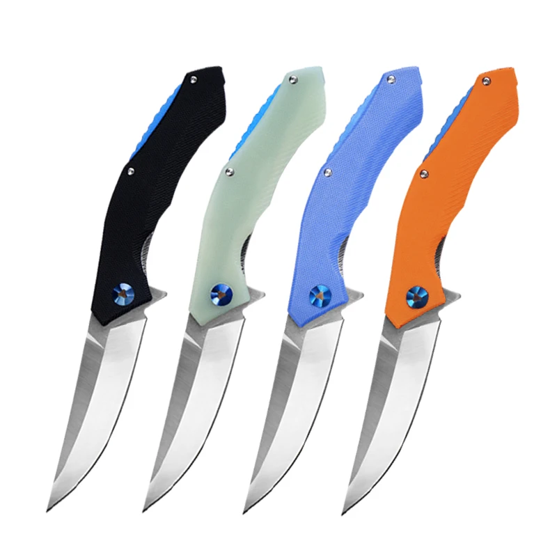 HWZBBEN Hot Sell G10 Handle D2 Folding Pocket Knife Hunting Outdoor Camping Knife for Outdoor Travel