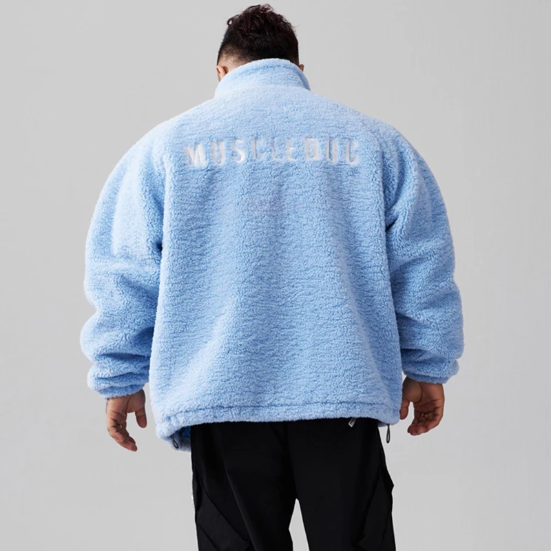 Factory Direct High Quality Stand Collar Sherpa Outerwear Wool Winter Fleece Jacket Men