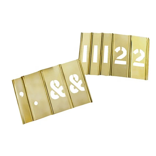 Brass Interlocking Stencil Letter and Figure Set For Paint
