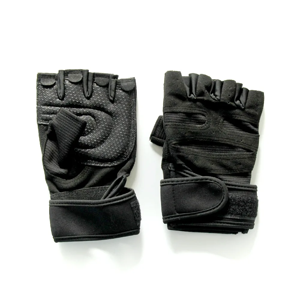
Top quality breathable fiber fitness stick cross red five finger weight lifting gloves 