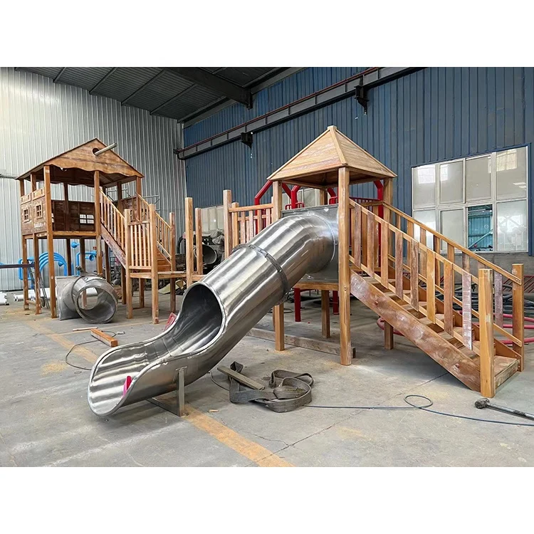 Customized Kids Wooden Outdoor Playground Kids Outdoor Playground Wood Outdoor Wood Playground For Children