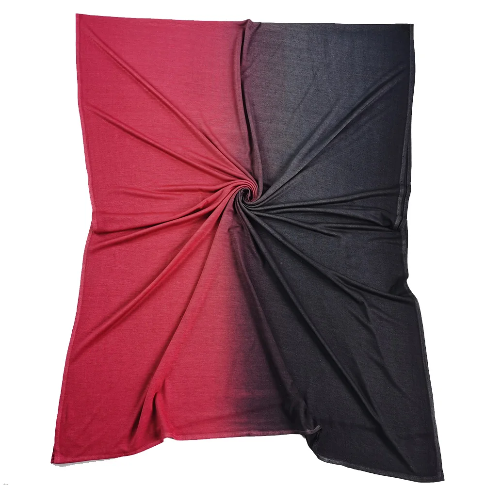Wholesale high quality scarves Arab Dubai Muslim hijabs luxury soft premium stretch stoles cotton Gradient jersey scarf