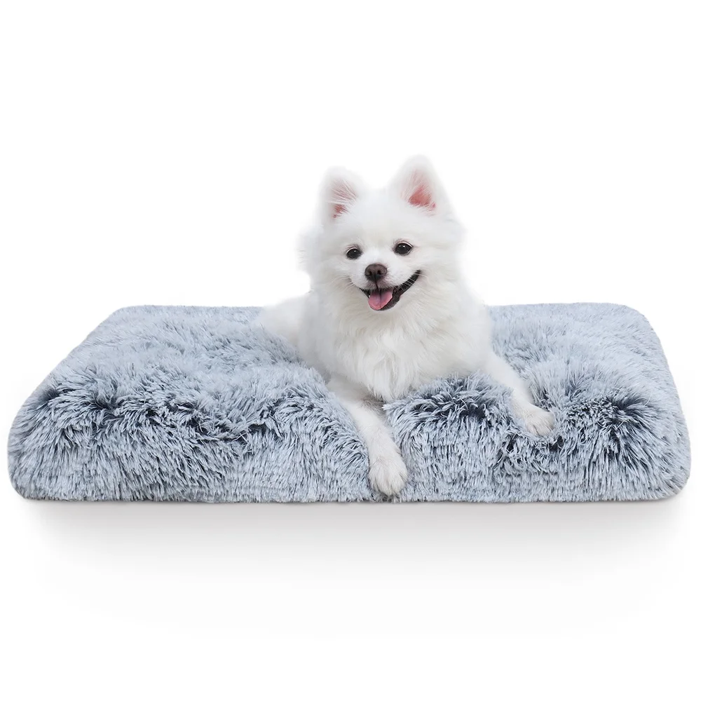 Wholesale Manufacturer Washable Large Dog Bed  Deluxe Plush Dog Crate Beds  Anti-Slip Pet Sleeping Mat