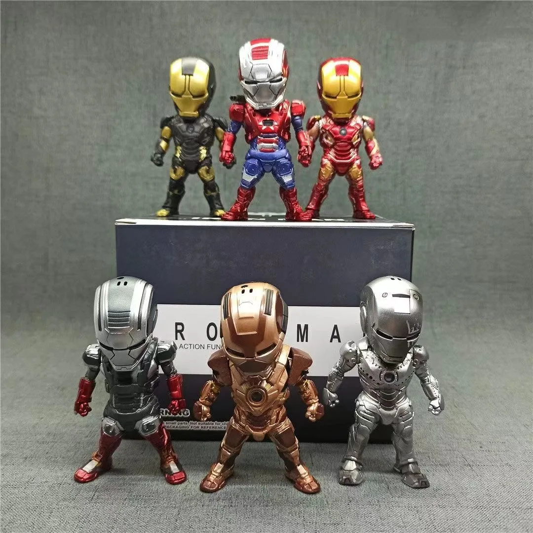 2023 New Mini Light-Up Iron Action Robot Figure Super Hero Toys Action Figures