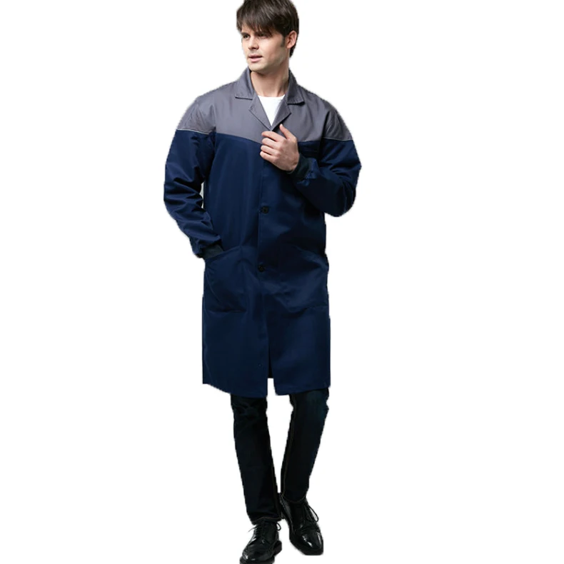 Food Indutry Worker Uniform Work Safety Lab Coat 100 Cotton Shop Coat