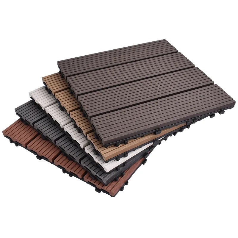 Diy Deck Tiles Wpc Outdoor Flooring Cheap Price Chocolate And Reddish Brown Hollow Decking 300 X 300 Wood Plastic Decking