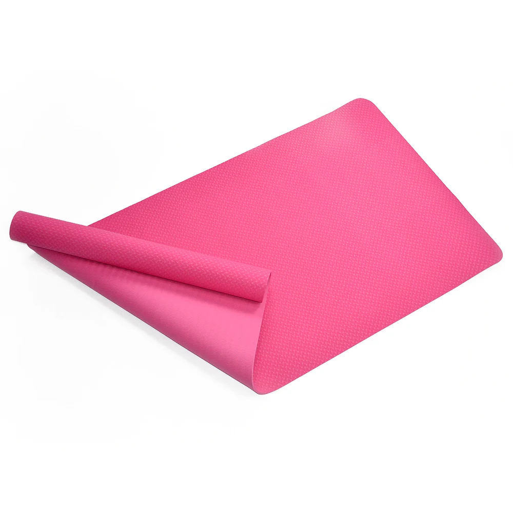 Custom printed fitness tpe 173cm black yoga mat wholesale