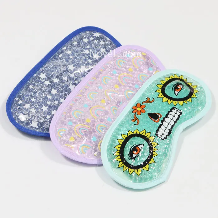 Cute Cartoon Soft Plush Back  Gel Ball Reusable Cold Compress Cooling Ice Pack Sleeping Eye Mask