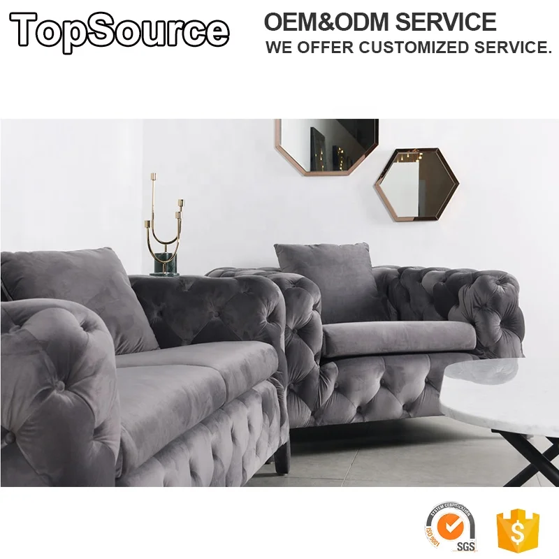 
Signature style chesterfield style Velvet button back sofa for living room Loveseats 