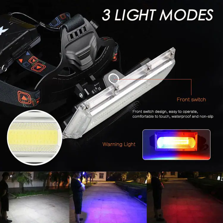 New Outdoor Multi functional COB Headlamp Rechargeable Camping Running Head lamp Cycling Hiking Headlight