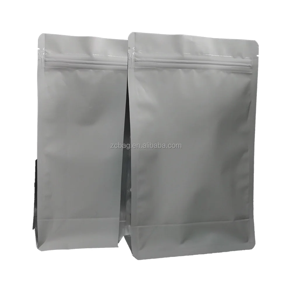 Laminate Matt White Coffee Packaging Foil Pouch Food Delivery Gravure Printing Coffee One Wag Degassing 500g 250g Packaging Bags