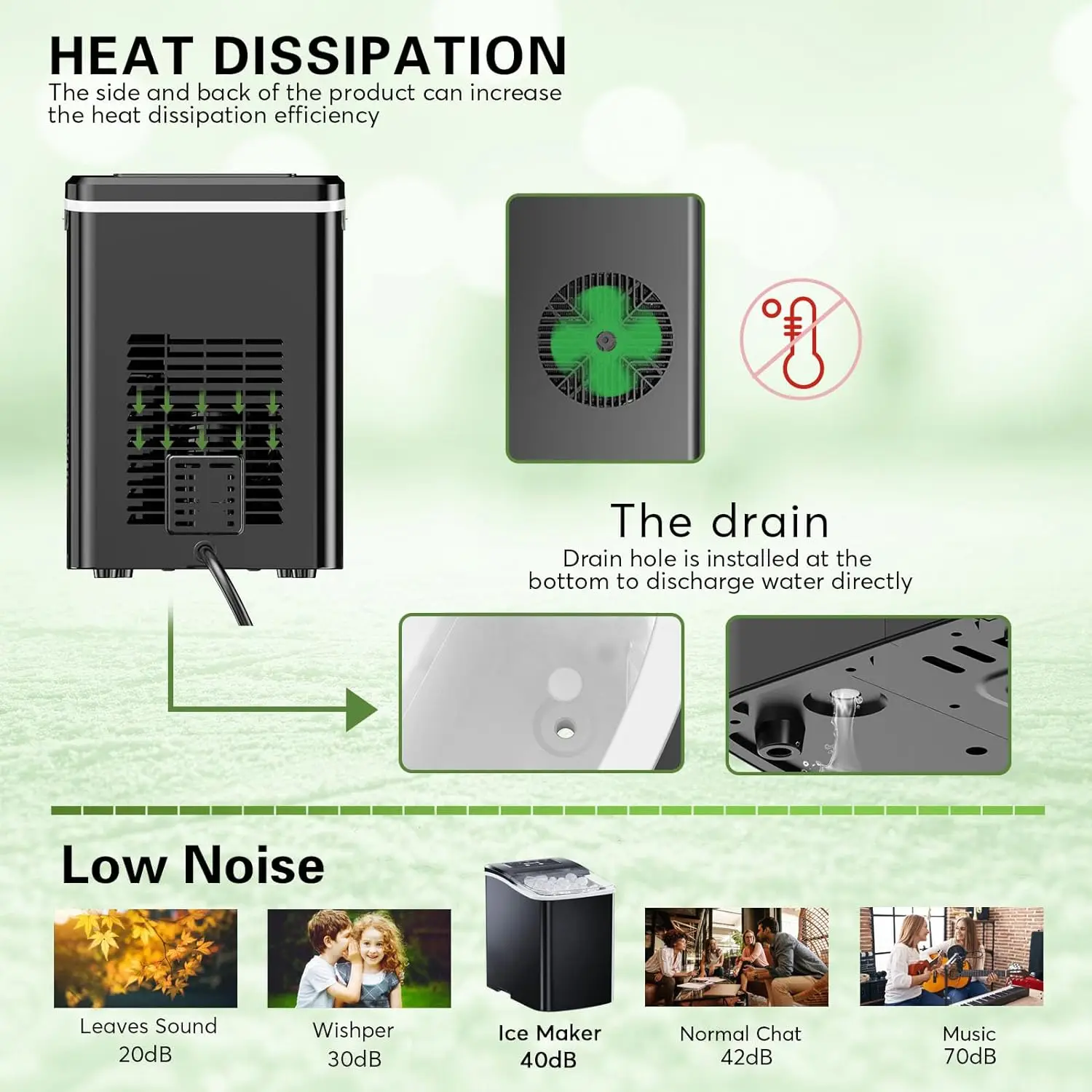 Mini Portable Ice Maker Kitchen Household Ice Making Machine Steel Stainless Ice Cube Maker