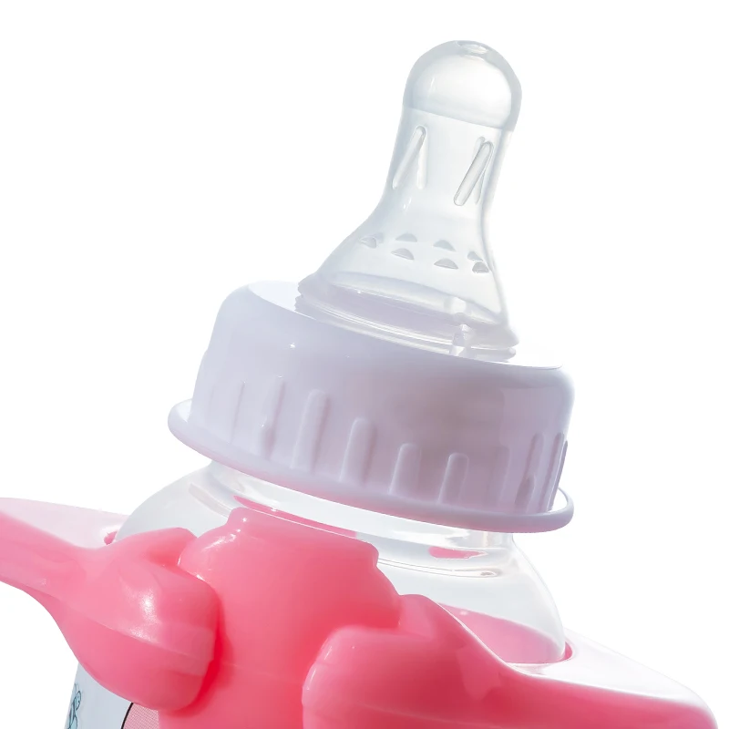 
Custom LOGO 125mL/4.2oz Cheap Double handle Eco-Friendly Cartoon animal head BPA Free latest baby bottle 