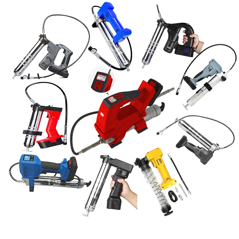 10000psi High Pressure Portable Lithium Electric Grease Gun Rechargeable Cordless Lubricating Oil Filling Machine For Excavator