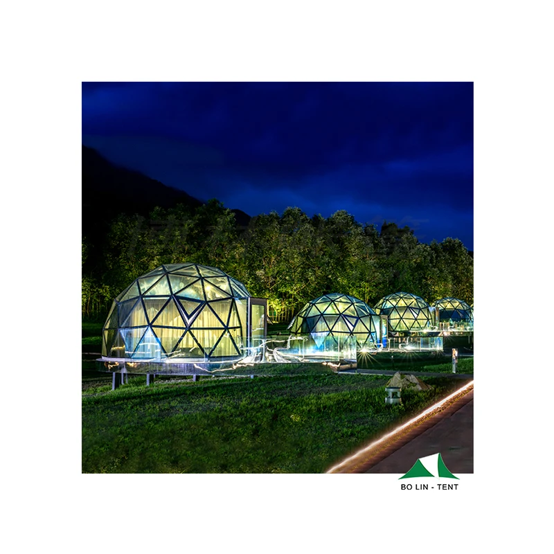 Outdoor Glass Dome House Simple Structure Quick To Build With Aluminum Frame And Glass Tent For Hotel