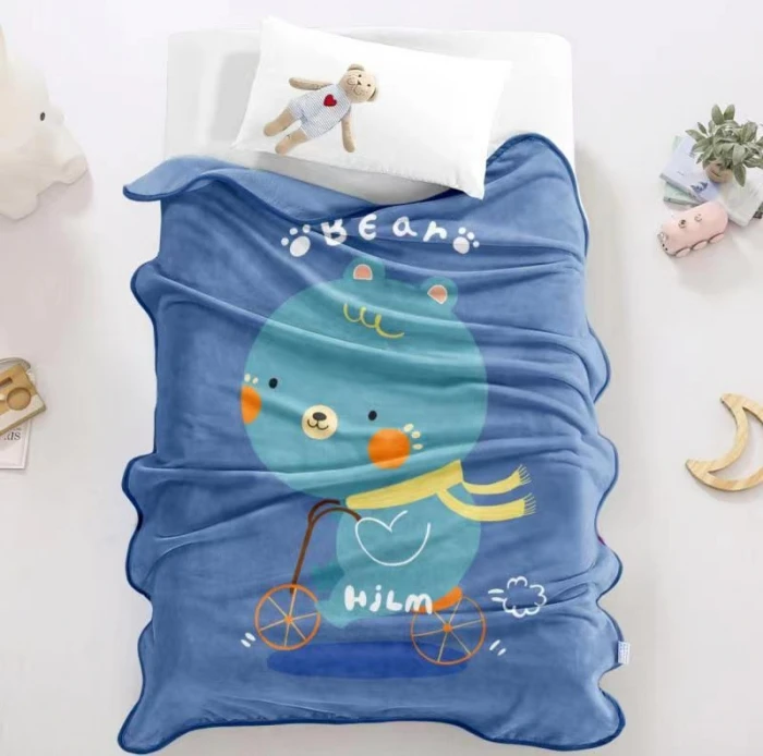 Custom logo home textile fluffy super soft warm cozy other fleece winter baby kids blankets throws for newborns baby bedroom