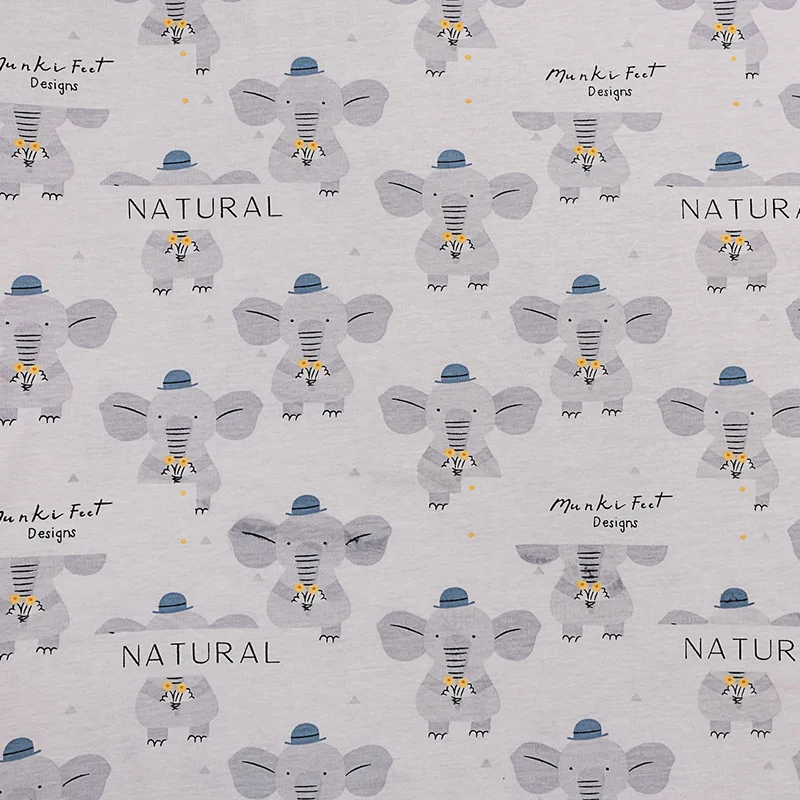 Baby knitted Jersey fabric combed 100%cotton cartoon printed fabric baby pajamas crawling clothes drooling towel fabrics