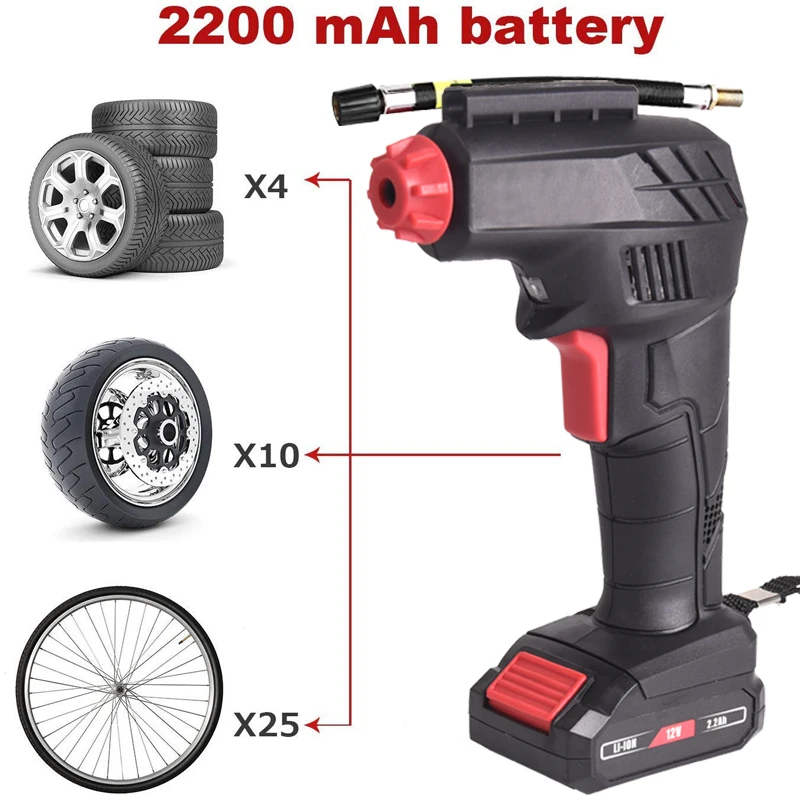 
Mini battery air compressor electric tire car pump 12 volt 