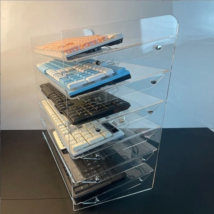 Custom Acrylic Keyboard Rack with 6 Shelves