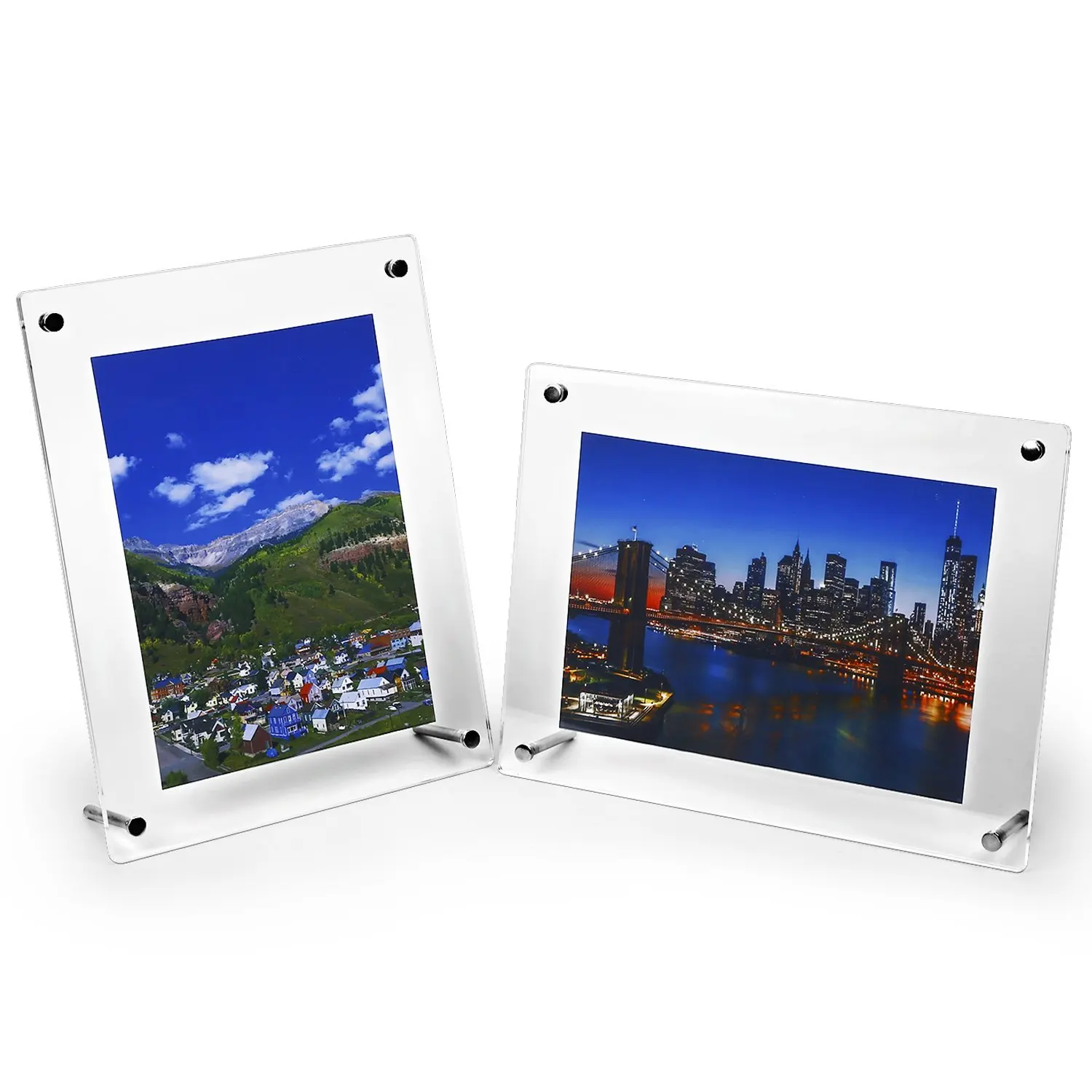 Clear Magnetic Acrylic Picture Frames block Factory wholesale Custom tabletop acrylic Photo Frame acrylic block frames picture