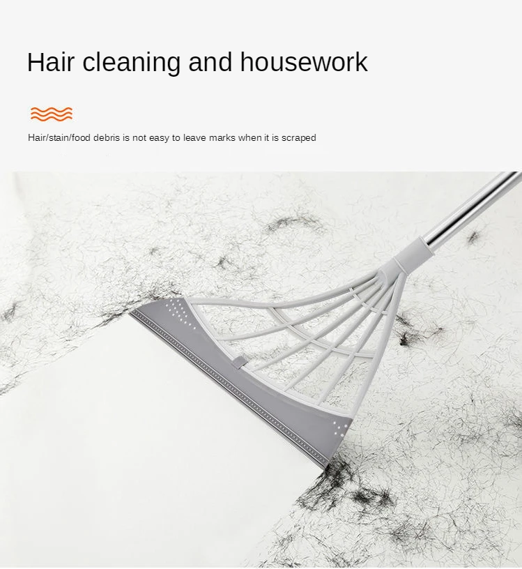  2 in 1 Sweeper Wiper Household Pet Hair Removal Floor Clean Tools Silicone Glass Mop Dual-use Foldable