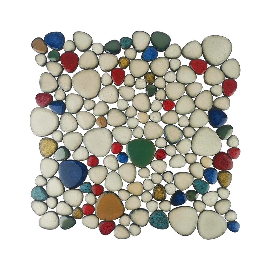 GUCI white rounded triangle glass mosaic wall floor anti slip decoration tile