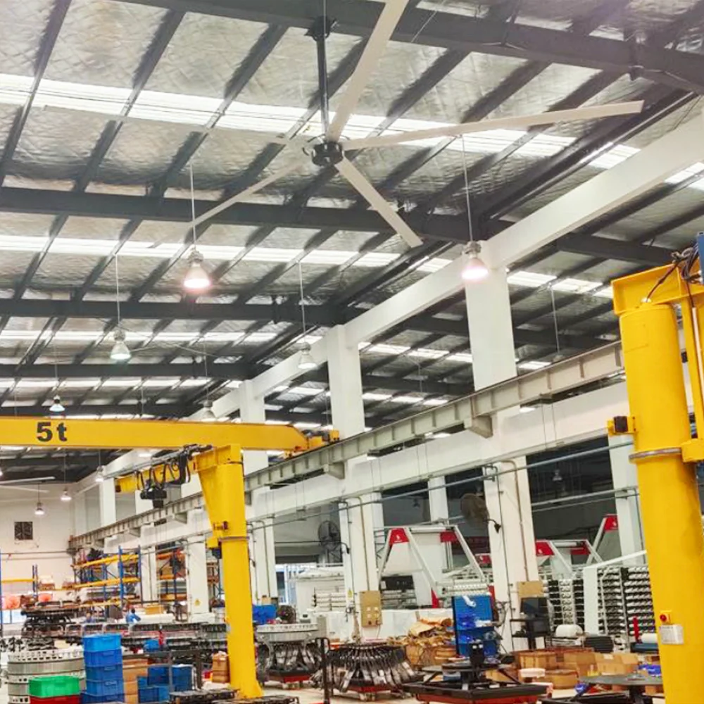Большой вентилятор большой потолок HVLS для тренажерного зала с двигателем IE4 PMSM 7 3 м 6 1 5 4 8 по хорошей цене