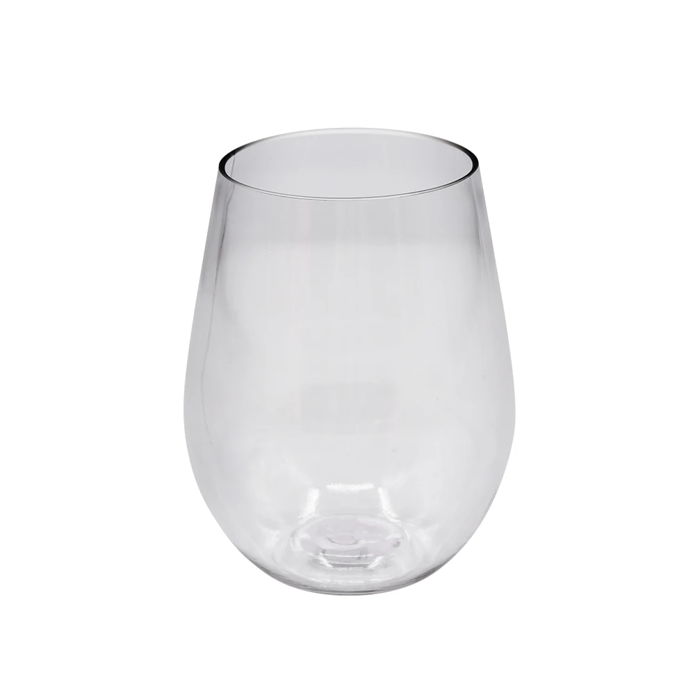 Dishwasher Safe 100% Tritan Drinking Glass Polycarbonate Wine Glass Plastic Stemless Red Wine Glasses