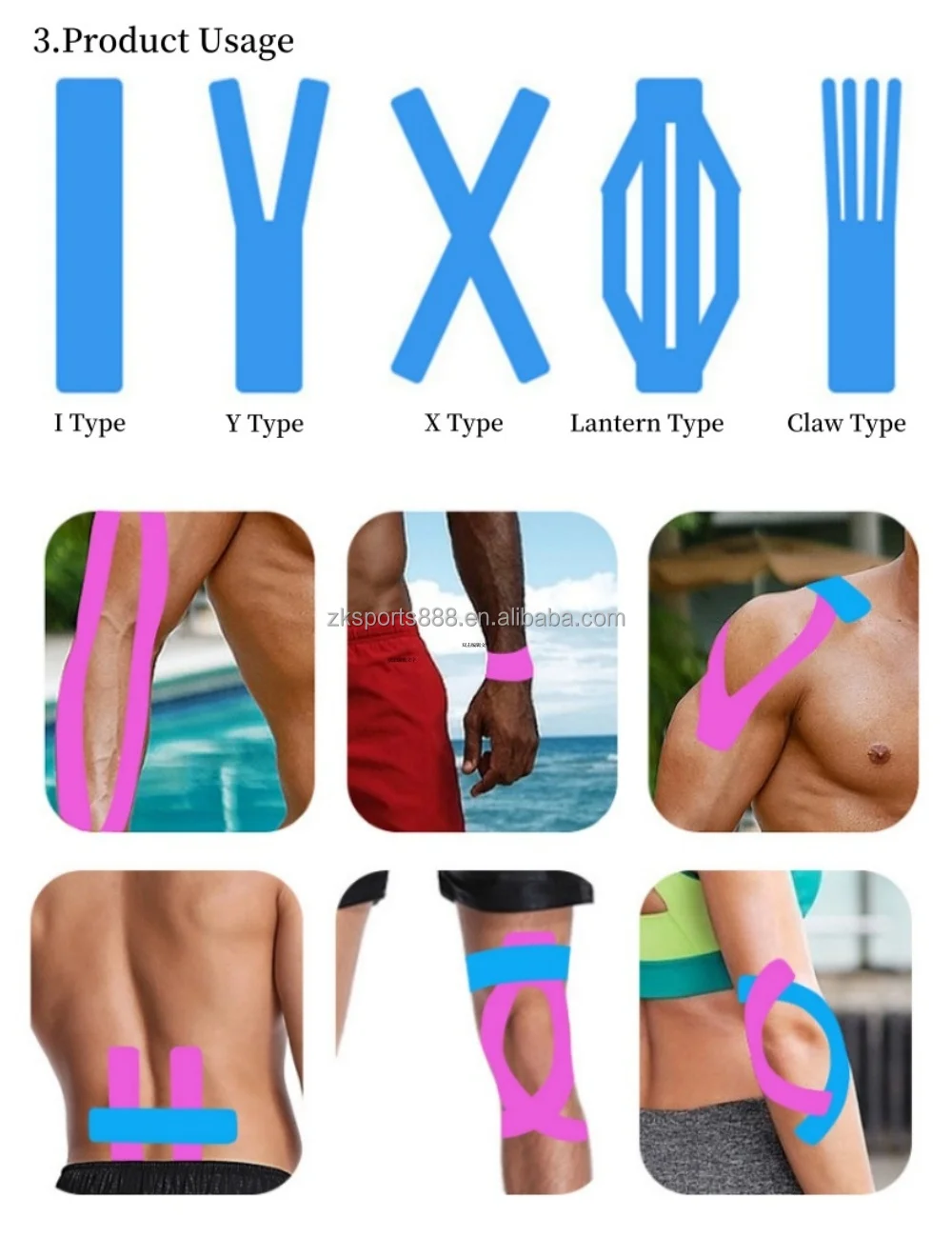 10cm * 5 m Indoor and outdoor sports KT Muscle Kinesios Tape Kinesiology Tape