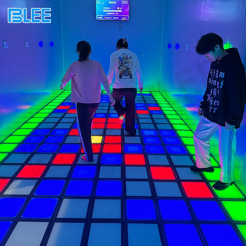 Amusement Park Interactive Projection Hopscotch Floor Activate Games Grid Led Floor Light Dance laser floor is lava game