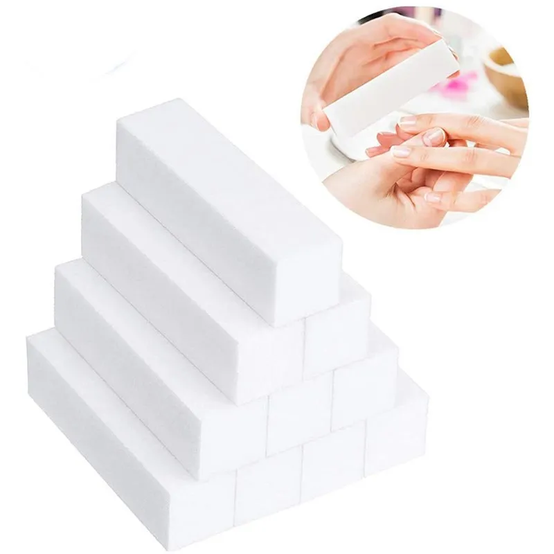 1pcs Professional Sponge Nail Buffer White Color Saqure Nails Files Customize For Women Beauty Salon Manicure Diy Nail Tools