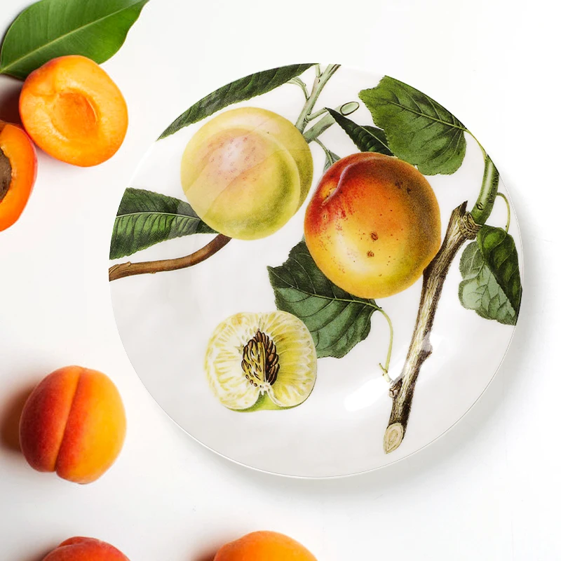 Wholesale 8 10 12 inches Plant Melamine California Lemon Pattern Plate Creative Dish Plate Tableware