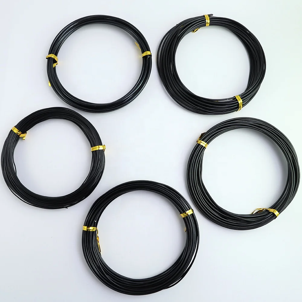 9 Sizes of 1mm,1.5mm,2mm,2.5mm,3mm,3.5mm,4mm,5mm,6mm Anodized Black Aluminum Wire  Bonsai Tree Wire