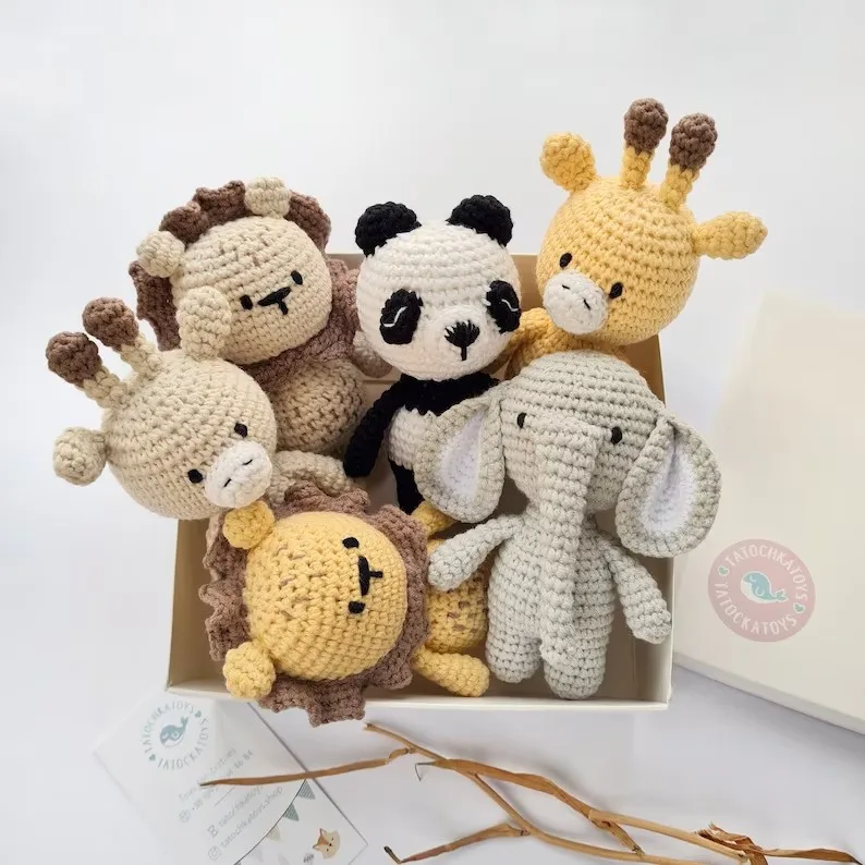 Hot Sale Customized  Animal Rabbit Baby Rattle Crochet Knit Bunny Teething Sensory Toys for Babies