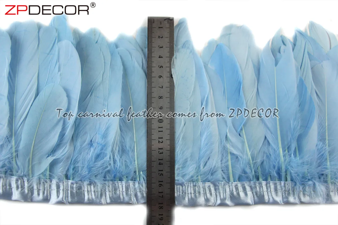 ZPDECOR Factory Stock Wholesale Dyed Light Blue Nagorie  Goose Feathers Trim for Carnival Theme Party Dress