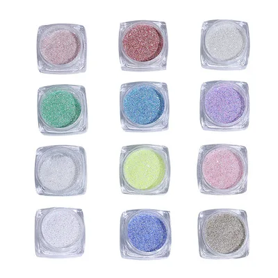 2022 2g Sea Powder Nails Glitter Art Multi Pigment 12 Colors Fluorescent Nail Sugar Powder Sea Pigment