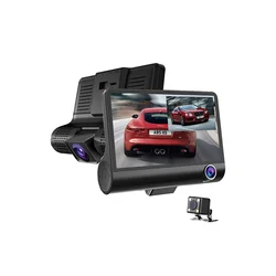 2022 cheap car black box HD 1080p car camera 3 Lens dvr 4 inch night vision dash cam video recorder